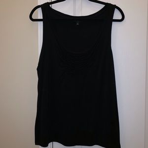Talbots  Black Tank Top with gathered detail